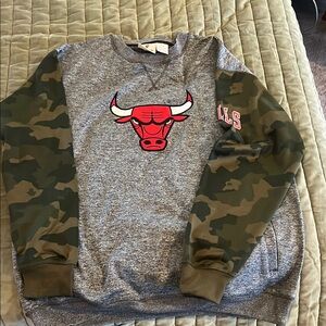 Chicago Bulls Grey and Camo Sweatshirt